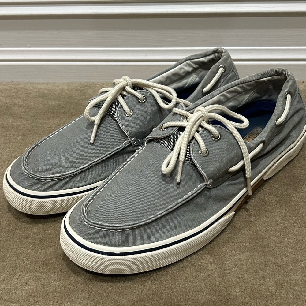 Sperry Top-Sider Size 13M Gray Canvas Boat Shoes